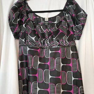 Studio‎ 1940 Womens blouse with a different pattern belt under bust attached XL